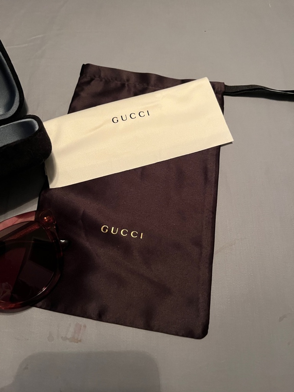 Gucci Burgundy Crystal Cat-Eye Sunglasses - Picture 2 of 9